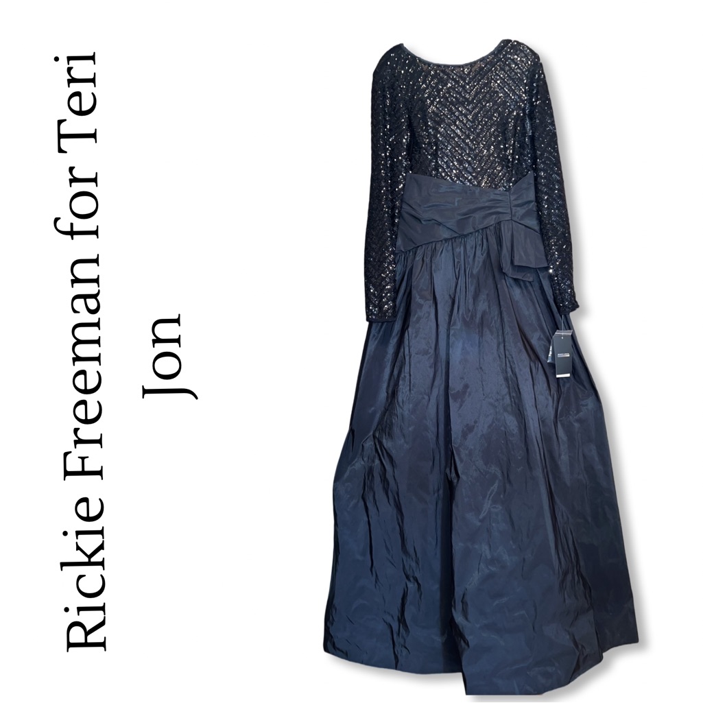 Rickie Freeman For Teri Jon Black Formal Gown Brand New